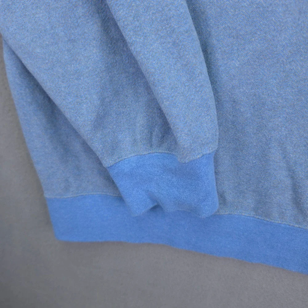 Peter Millar Quarter Zip Pullover Sweater Blue Herringbone 4X Cotton